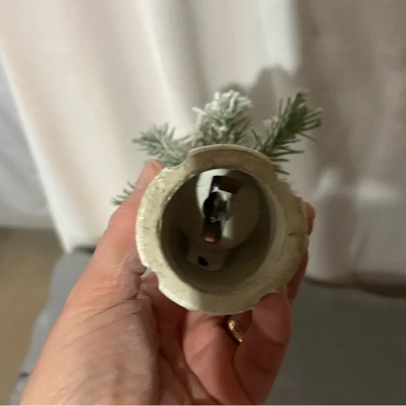 Vintage Light Bulb Socket with Miniature Christmas Tree Decoration 8 Inches - Picture 2 of 3